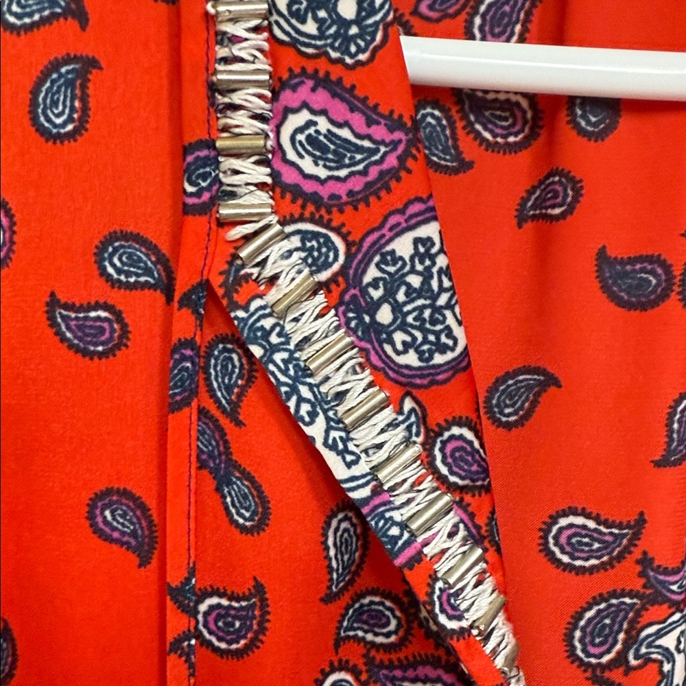 Jones New York Red and Navy Paisley Blouse - Picture 4 of 10